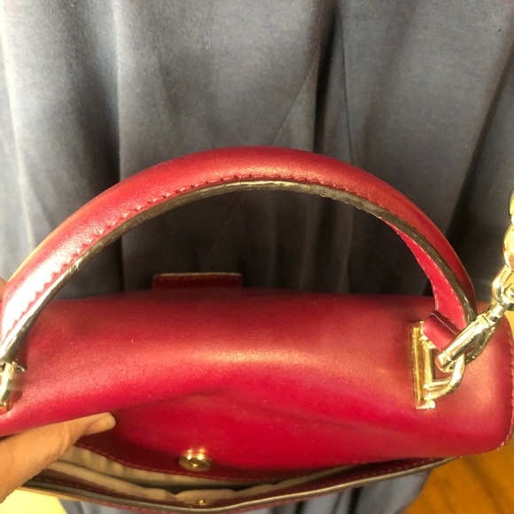 Michael Kors Red and Cream Satchel with Gold Hardware - Picture 6 of 16